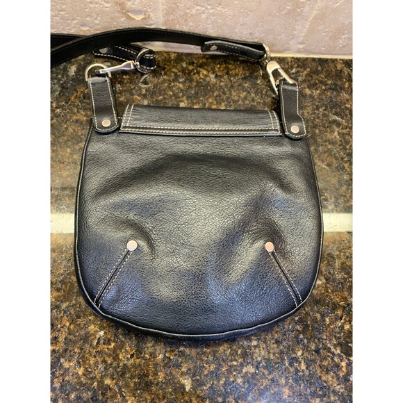 Vintage Longchamp Pebbled Black Leather with Silver Hardware Crossbody GUC - Picture 3 of 12